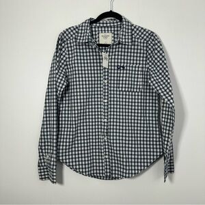 Abercrombie & Fitch Women’s Gingham Plaid Button Down Blouse M NWT